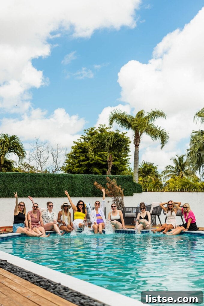A candid shot of food bloggers networking and enjoying the retreat's atmosphere.