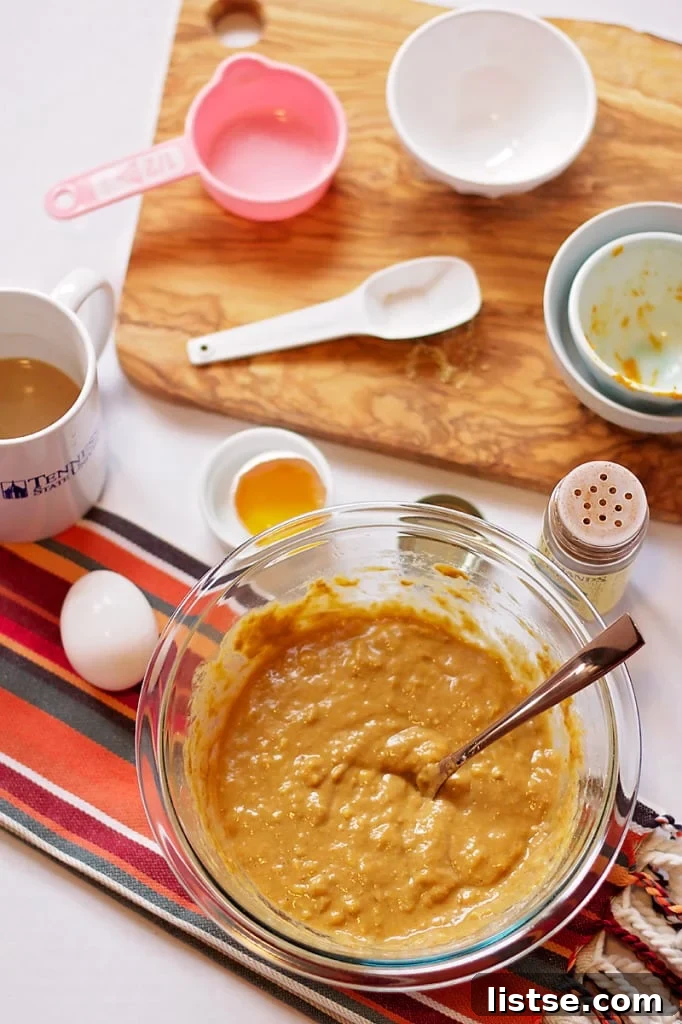 Spiced Pumpkin Protein Stacks 11 Pancake batter ready for cooking