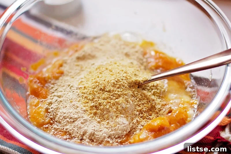 Spiced Pumpkin Protein Stacks 9 Mixing bowl with pancake batter