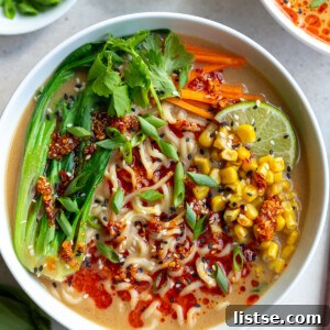 Delicious Peanut Miso Ramen in a bowl
