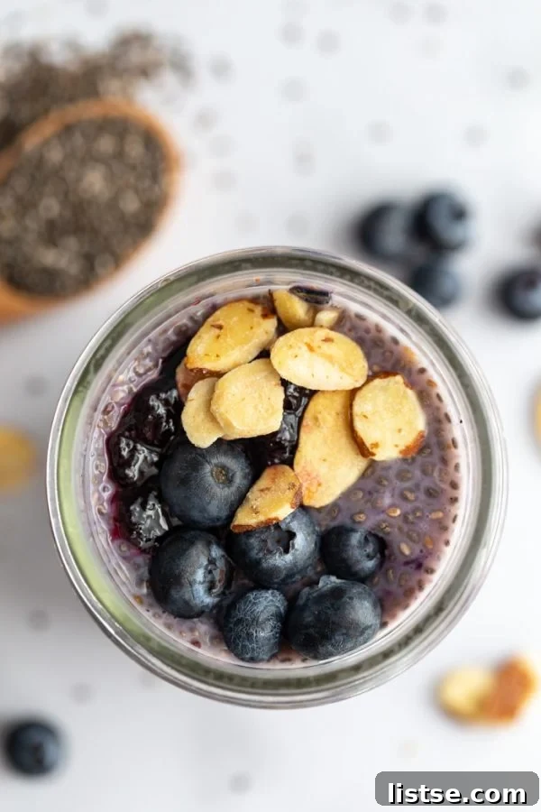 Blueberry chia seed pudding