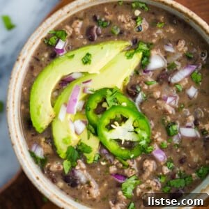 Spicy Black Bean Stew with Turkey - a healthy and easy dinner option