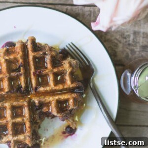 Delicious Blueberry Oatmeal Waffles