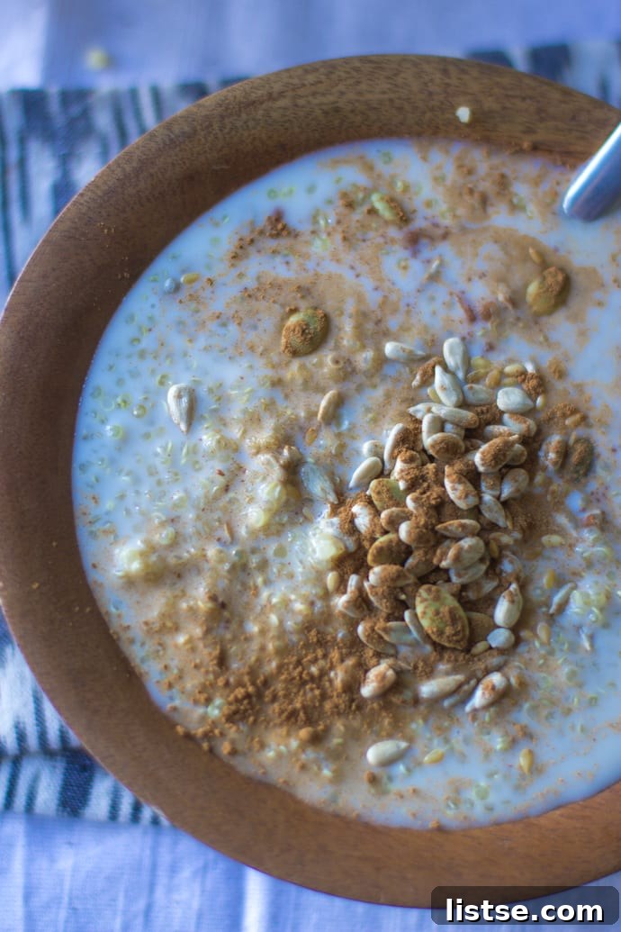 Another angle of the appealing Quinoa Breakfast Cereal Bowl