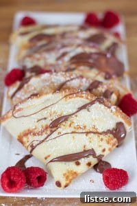 Sweet Nocciolata Nutella Crepes with berries