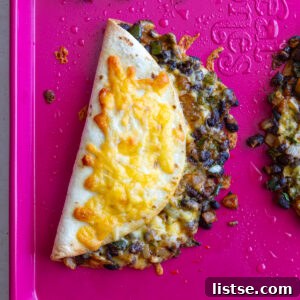 Crispy black bean tacos from above