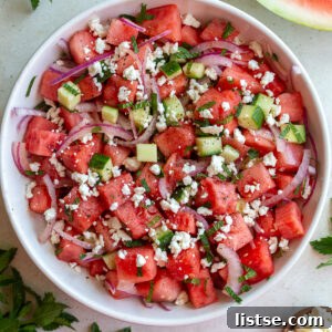 Watermelon Feta Mint Salad