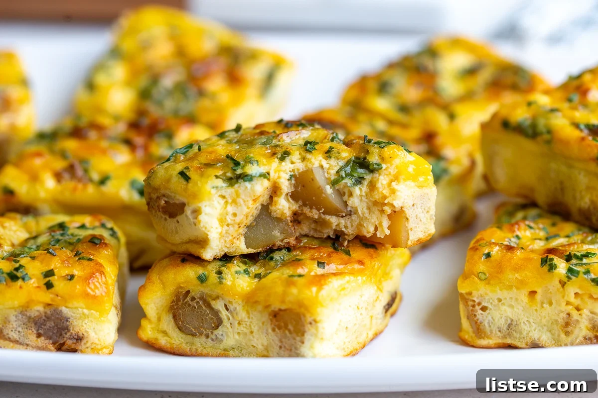 Delicious Starbucks Copycat Potato Chive Egg Bites stacked on a plate