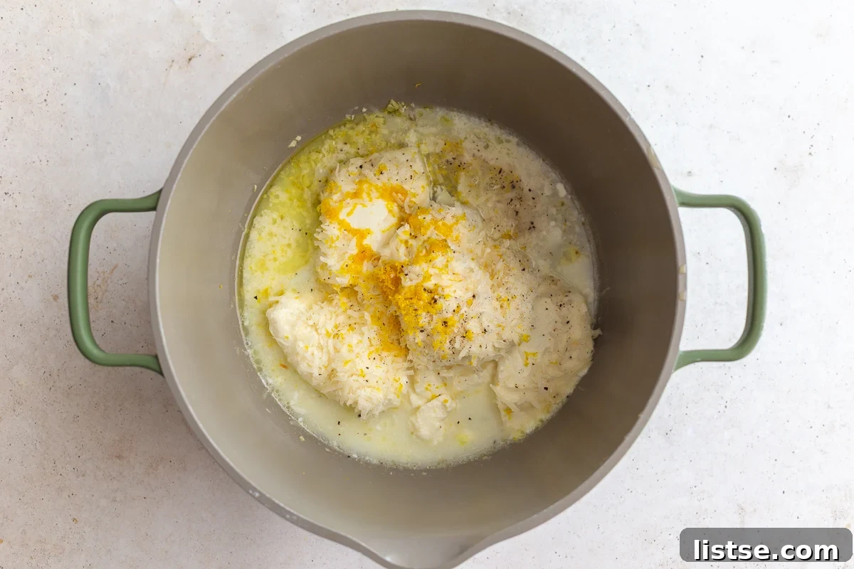 how to make ricotta pasta: add all of the ingredients for the sauce in a saucepan