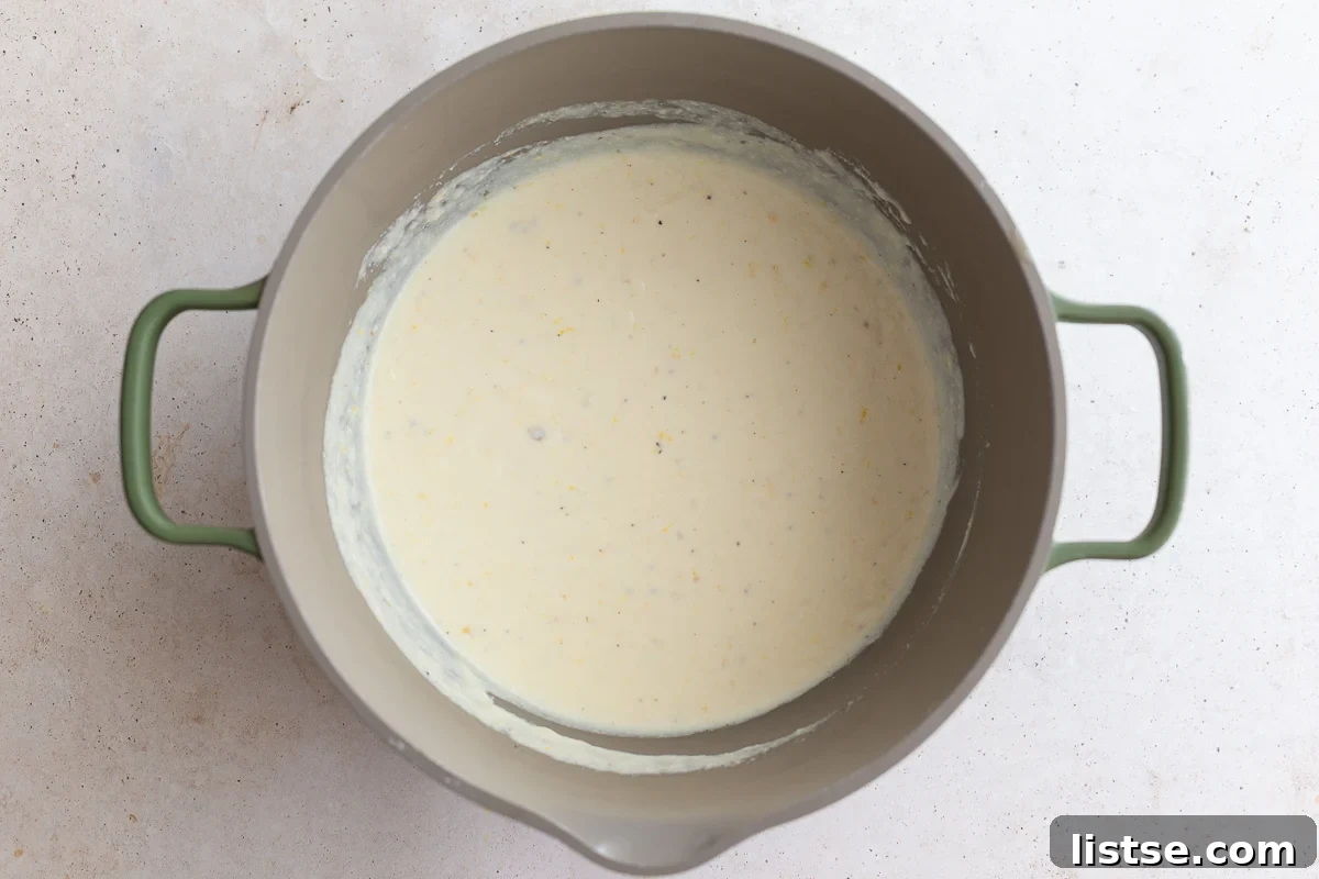 how to make ricotta pasta: what the sauce is supposed to look like. Creamy