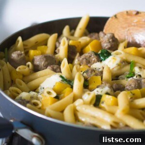 Creamy One-Skillet Butternut Squash and Sausage Pasta