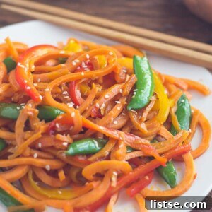 Sweet Potato Lo Mein - a healthy, easy, and satisfying vegan meal.