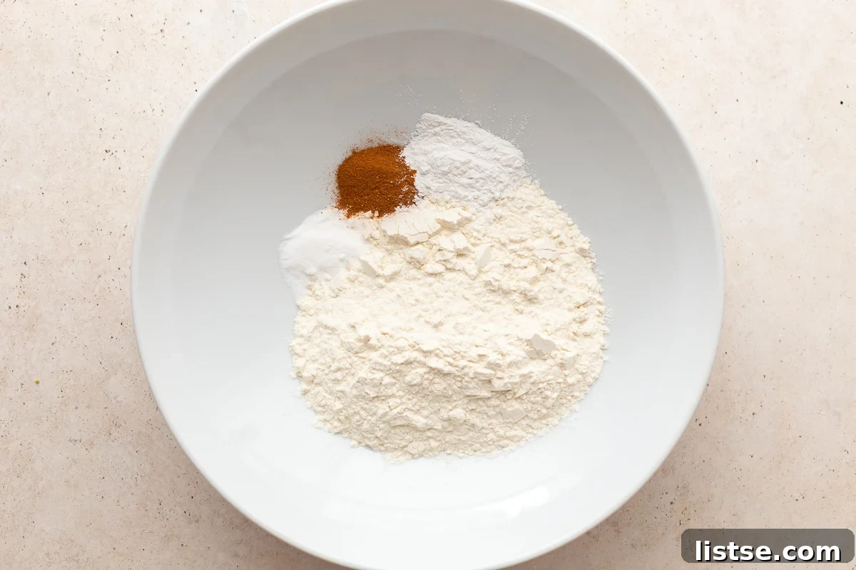 Plant-Powered Chocolate Chip Delights 7 Flour, cinnamon, and other dry ingredients in a large mixing bowl