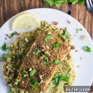 Pecan-Crusted Salmon Perfection 6 Pecan Crusted Salmon ready to serve.