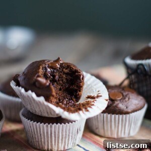 Finished Double Chocolate Vegan Muffins