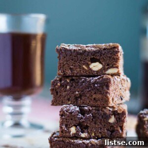 Mocha Cashew Brownies, a rich and decadent treat.