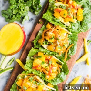 A featured image of the Mango Chicken Lettuce Wraps