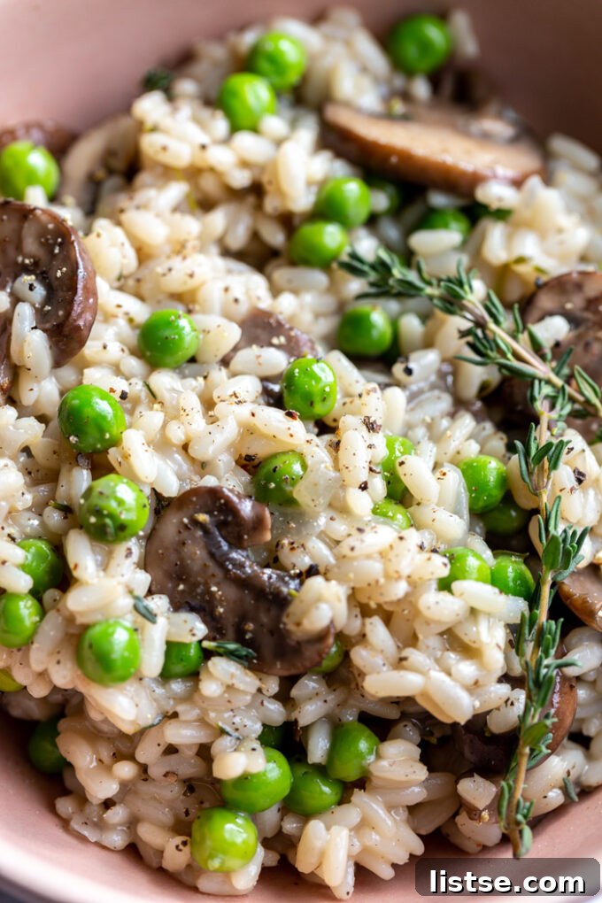 Quick and Creamy Vegan Risotto 3 easy vegan risotto served in a bowl