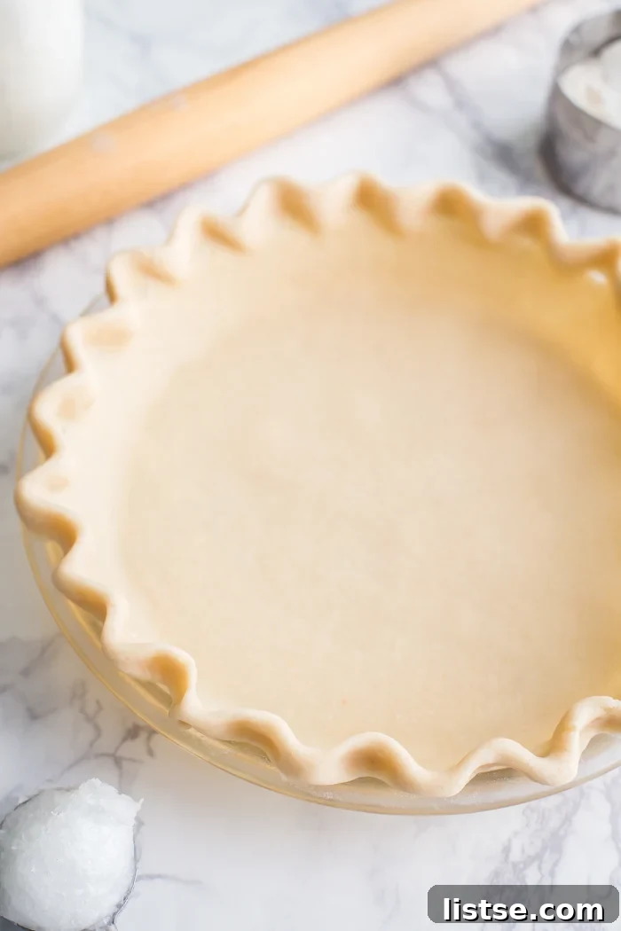 vegan pie crust before it's baked