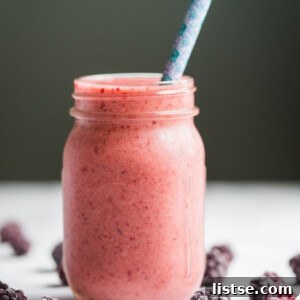 Probiotic Blackberry Power Smoothie 2 Blackberry Kombucha Smoothie