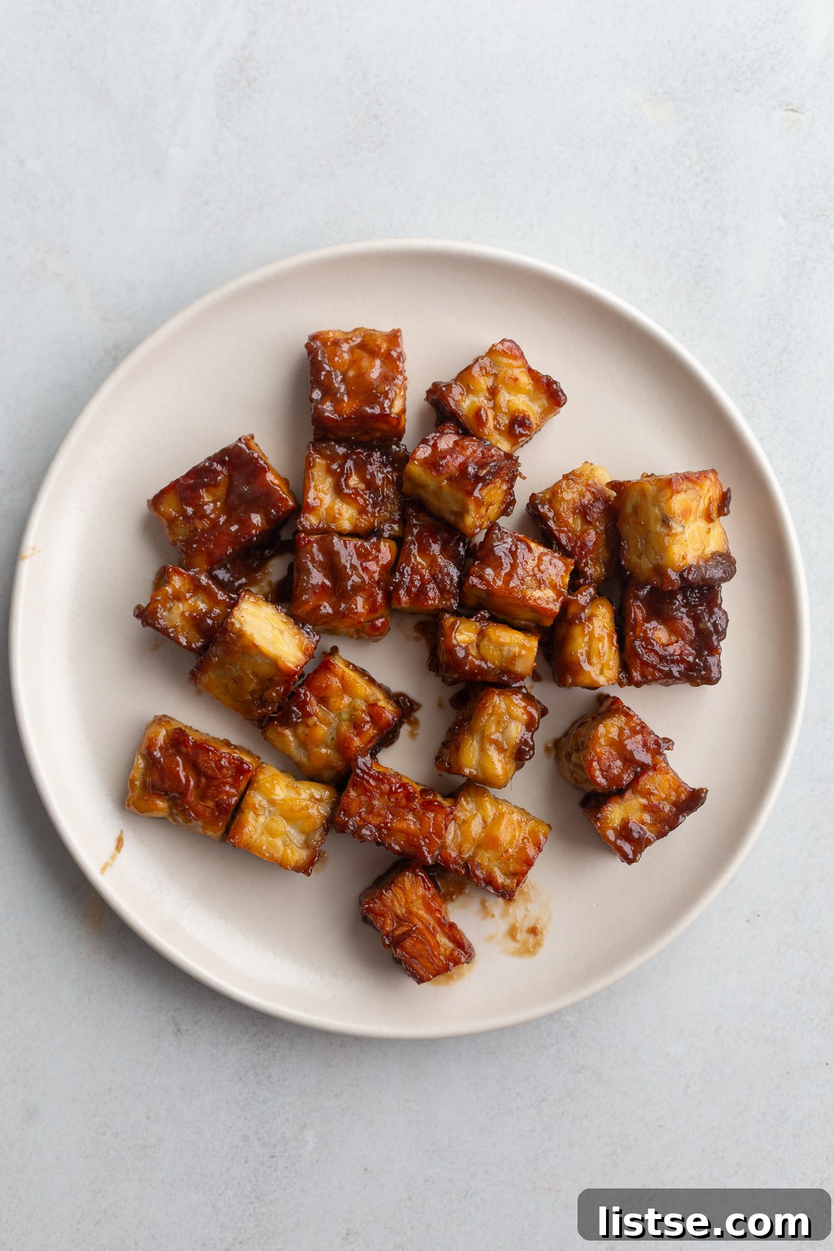 cooked tempeh on a plate