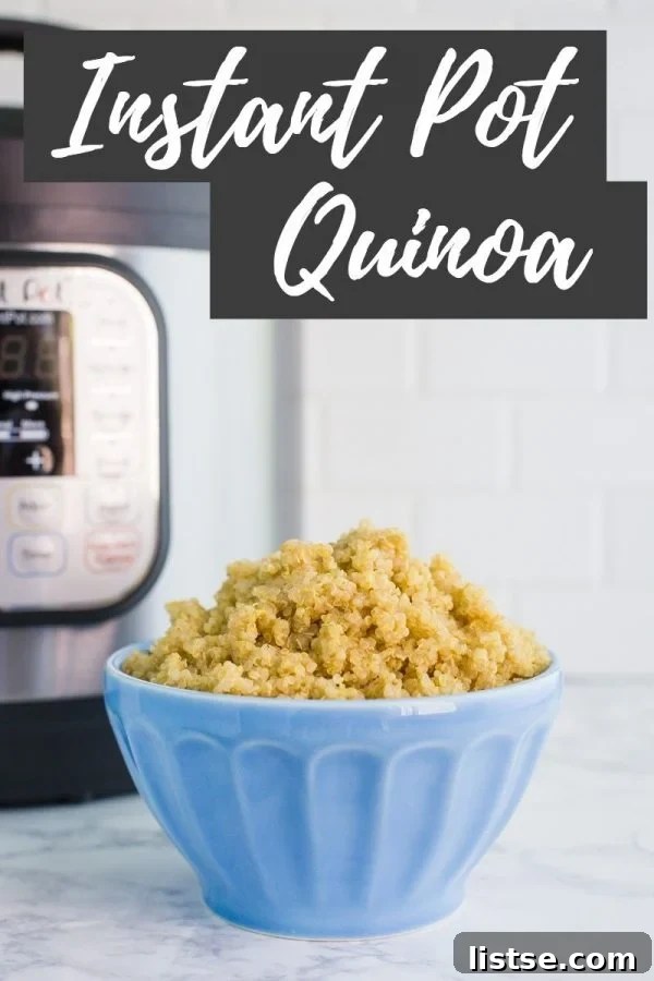Cooked quinoa in an Instant Pot