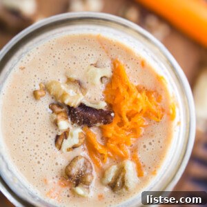 Carrot Cake Smoothie with chopped walnuts