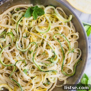 Zoodle Linguine 6 Zucchini Linguine with lemon, mint, and parmesan cheese