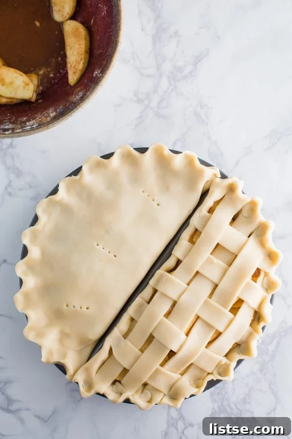 Dual Delights Pie Pan: Savory and Sweet 3 Split Decision Pie Pan in use, showcasing its versatility for dinner and dessert