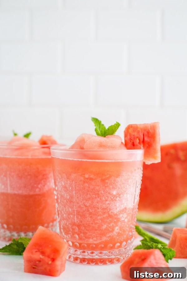 Watermelon White Wine Slushies - a vibrant, frozen summer drink