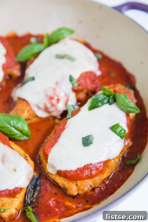 Easy and delicious Keto Chicken Parmesan, a perfect low-carb, gluten-free Italian dinner for the whole family.