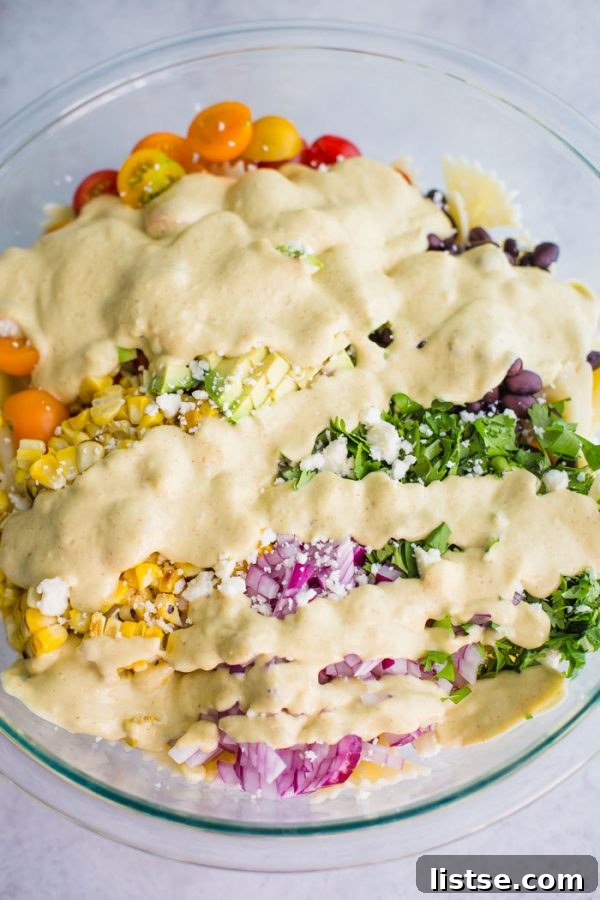 Zesty Fiesta Pasta Salad 5 Mexican Inspired Pasta Salad- this quick and easy vegetarian pasta salad is the perfect party dish or weeknight meal with delicious leftovers!