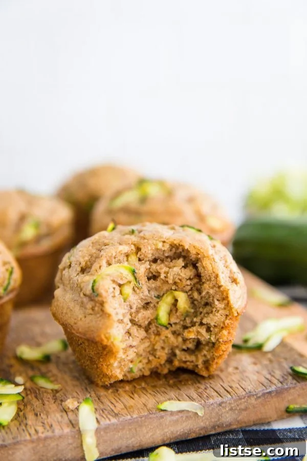 Fluffy vegan zucchini bread muffins, perfect for a healthy breakfast or snack