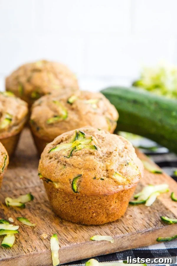 Basket of freshly baked vegan zucchini bread muffins