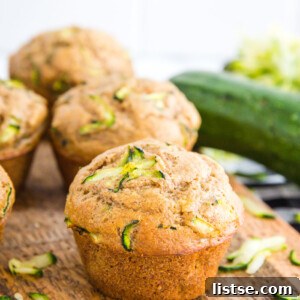 Freshly baked vegan zucchini muffins