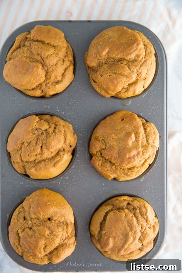 Freshly baked vegan pumpkin muffins with a delightful texture