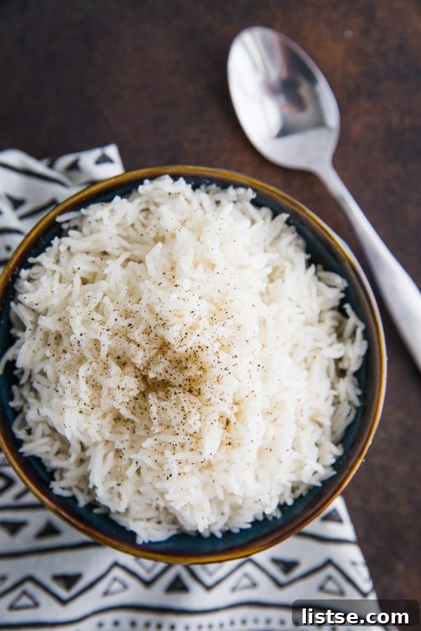 Fluffy Instant Pot Basmati Rice 2 Perfectly cooked Basmati rice in an Instant Pot, ready to serve