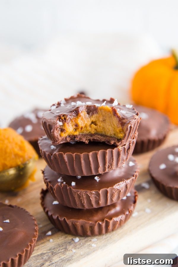 Delicious Vegan Pumpkin Peanut Butter Cups, perfect for fall
