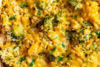 Protein Packed Cheesy Broccoli Rice Bake
