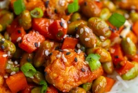 Korean Gochujang Tofu and Edamame Stir Fry
