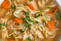 Quick and Cozy Vegan “Chicken” Noodle Soup