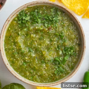 salsa verde in a large bowl