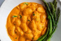 Creamy Romesco Butterbean Stew with Crispy Herbs