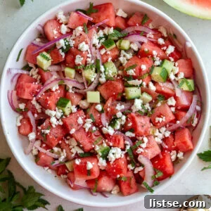 watermelon feta mint salad