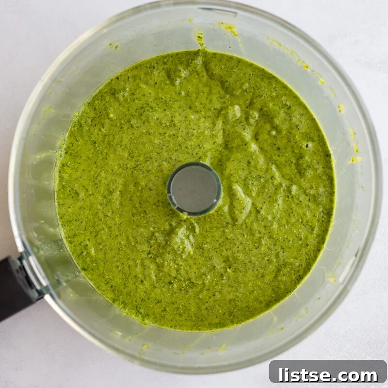 Pesto Pasta Salad with Cherry Tomatoes and Mozzarella 5 pesto in the base of a food processor