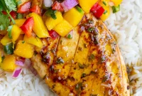 Cilantro-Lime Tofu with Fresh Mango Salsa