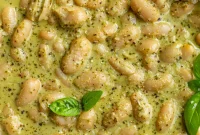 One-Pan Creamy Pesto Beans Recipe